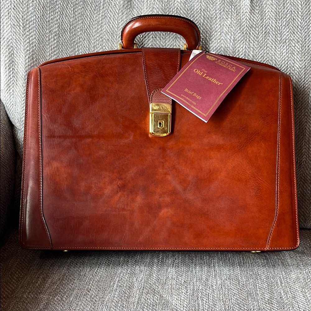 Bosca Men's Brown Leather Briefcase